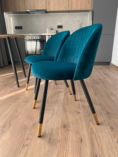 Стул на металлокаркасе Gabi dark beige / black / silver фото покупателя 36