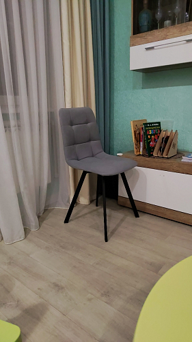 Стул на металлокаркасе Чилли К черный / зеленый фото покупателя 473