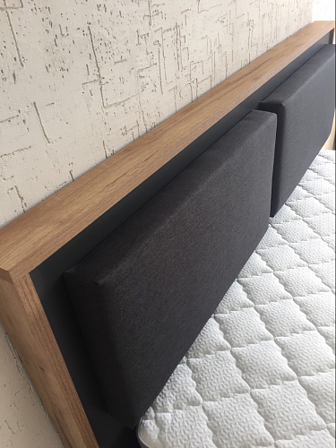 Двуспальная кровать Клауд 160х200 парящая дуб крафт золотой / антрацит фото покупателя 299