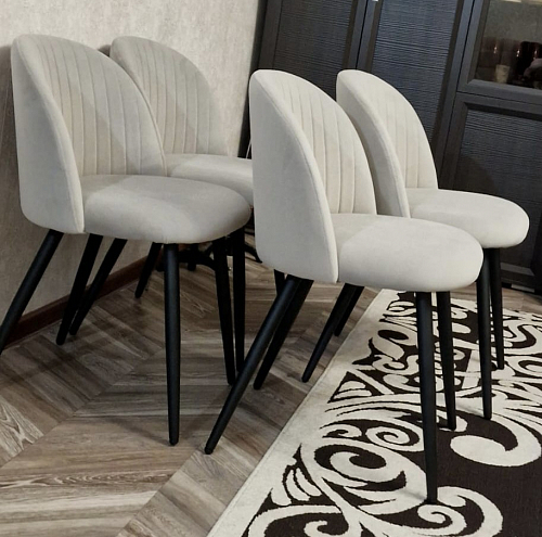 Стул на металлокаркасе Gabi 1 light blue / black / gold фото покупателя 516