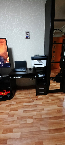 Компьютерный стол Джаз-24 левый дуб молочный фото покупателя 21