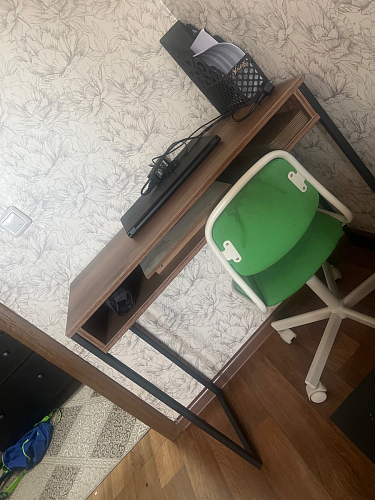 Письменный стол Лео Лофт черный матовый / дуб делано темный фото покупателя 54