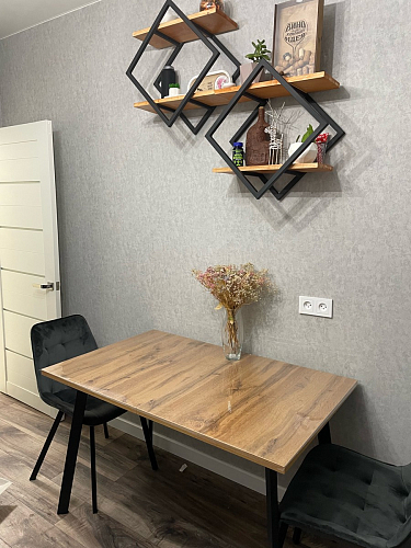 Стол раскладной Колон Лофт 120 32 мм дуб галифакс табако / черный матовый фото покупателя 28