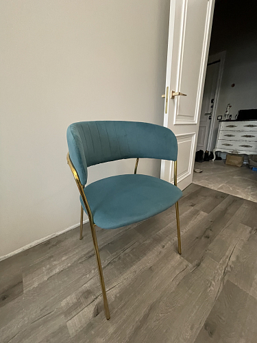 Стул на металлокаркасе Kamelia green / gold фото покупателя 100