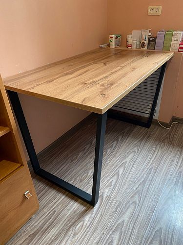 Стол Лота Лофт 140 25 мм черный матовый / бетон фото покупателя 648