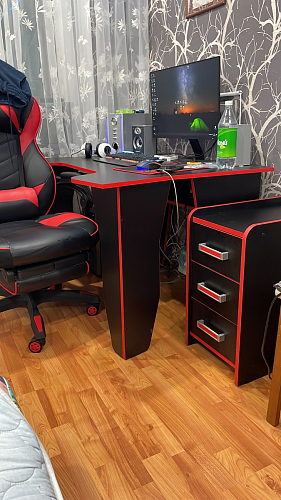 Тумба Ханна черная / красная  - Уцененный экземпляр фото покупателя 28