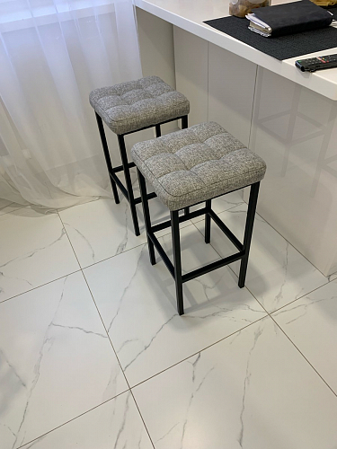 Барный стул Лофт ткань канди грей / черный матовый фото покупателя 162