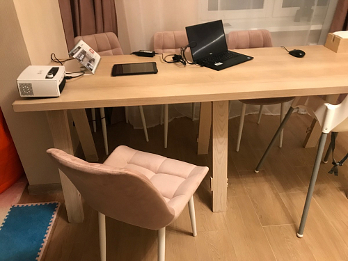 Стул на металлокаркасе Челси бежевый / черный фото покупателя 115