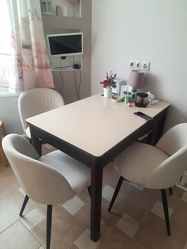 Стул на металлокаркасе Gabi dark beige / black / silver фото покупателя 234