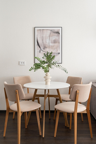 Керамический стол Гравент 90 белый мрамор snow white / черный фото покупателя 1