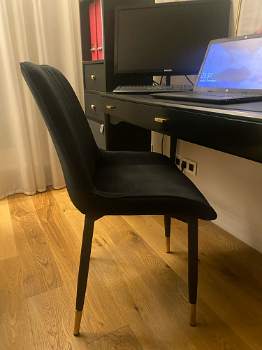 Стул на металлокаркасе Seda 1 latte / black / gold фото покупателя 57