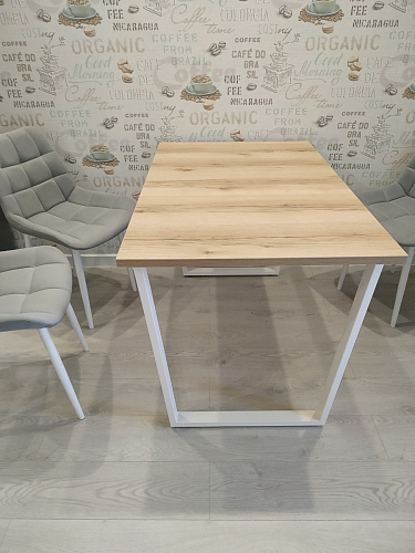 Деревянный стол Барон О 160 х 90 белая пленка шагрень / черный фото покупателя 29