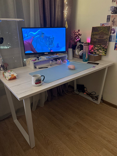 Деревянный стол Лота Лофт 120х75 белый матовый / дуб крафт золотой фото покупателя 717