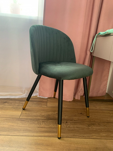 Стул на металлокаркасе Gabi 1 light blue / black / gold фото покупателя 948