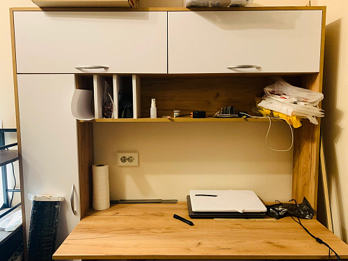 Письменный стол Лайт 03.243 дуб золотой (craft) / белый премиум фото покупателя 46