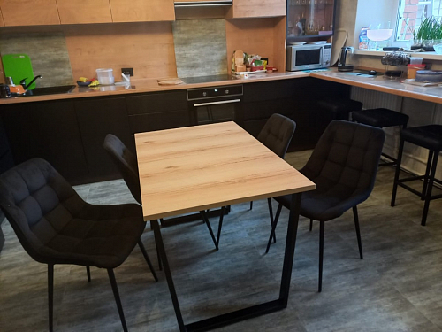 Стол Лота Лофт 140 25 мм черный матовый / бетон фото покупателя 540