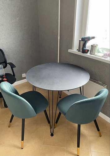 Стул на металлокаркасе Gabi 1 light purple / black / gold фото покупателя 256