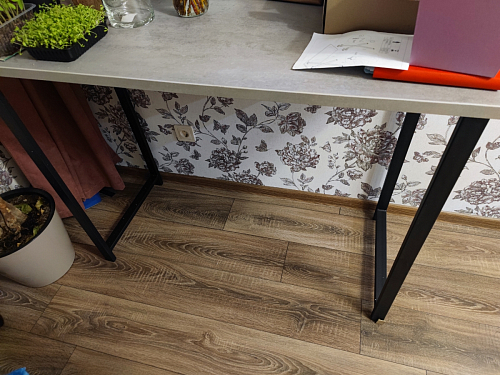 Барная стойка Дилан Лофт 120х40х90 бетон светлый фото покупателя 69