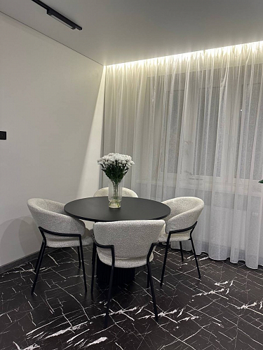 Керамический стол Барел 110 patagonoa bianco repose / черный фото покупателя 4