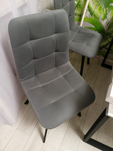 Стул на металлокаркасе Чилли синяя ткань / белый фото покупателя 234