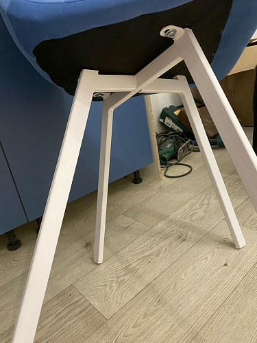 Стул на металлокаркасе Чилли синяя ткань / белый фото покупателя 1458