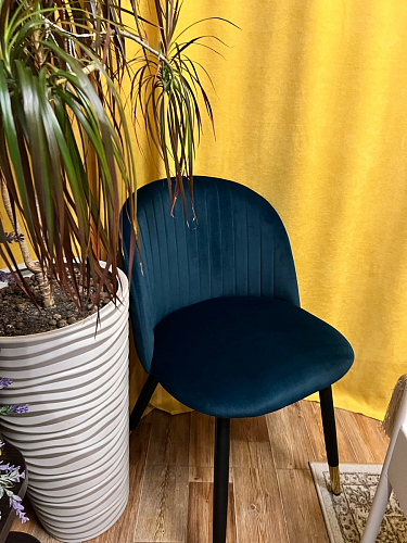 Стул на металлокаркасе Gabi 1 light blue / black / gold фото покупателя 201