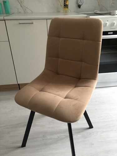 Стул на металлокаркасе Чилли К светло-серый велюр / черный каркас фото покупателя 1055