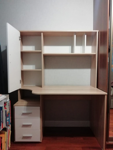 Компьютерный стол КСТ-16 левый дуб сонома / белый фото покупателя 107