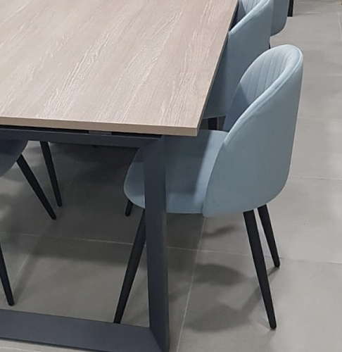 Стул на металлокаркасе Gabi 1 light blue / black / gold фото покупателя 219