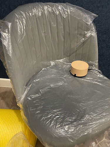 Стул на металлокаркасе Gabi 1 light blue / black / gold фото покупателя 525