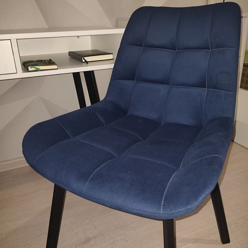 Стул на металлокаркасе Челси морская волна / черный фото покупателя 127