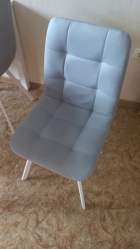 Стул на металлокаркасе Чилли К светло-серый велюр / черный каркас фото покупателя 1100