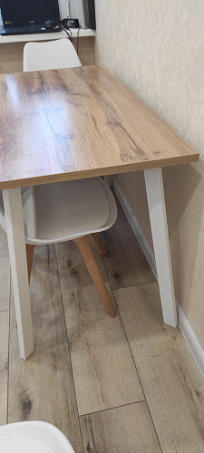 Стол Тринити Лофт 140 25 мм дуб делано темный / белый фото покупателя 14