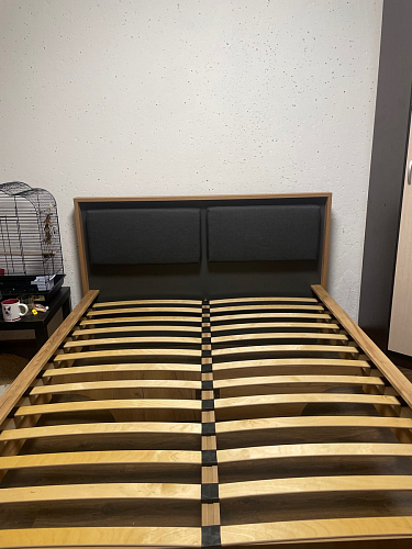 Двуспальная кровать Клауд 160х200 парящая дуб крафт золотой / антрацит фото покупателя 542