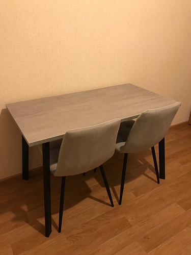 Стол Тринити Лофт 120 32 мм бетон / черный матовый фото покупателя 56