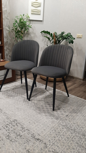 Стул на металлокаркасе Gabi dark beige / black / silver фото покупателя 936