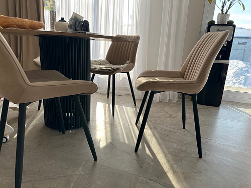 Стул на металлокаркасе Седа 360 К латте (velutto 08) / белый фото покупателя 192