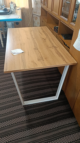 Деревянный стол Лота Лофт 120х75 белый матовый / дуб крафт золотой фото покупателя 474