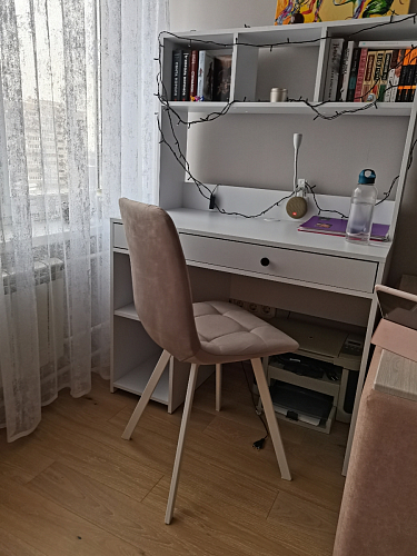 Стул на металлокаркасе Чилли бежевый / белый каркас фото покупателя 1078