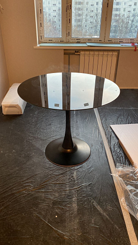 Стеклянный стол Tulip 90 white фото покупателя 14