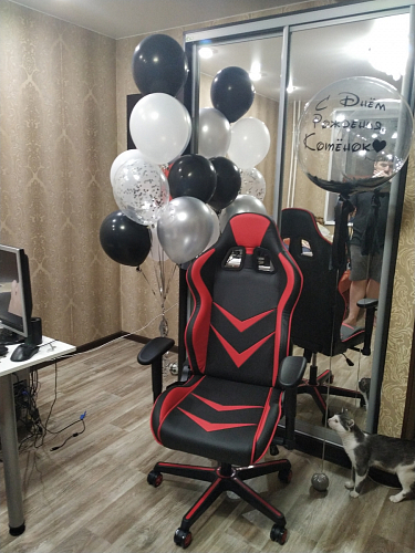 Компьютерное кресло Racer черное / голубое фото покупателя 45