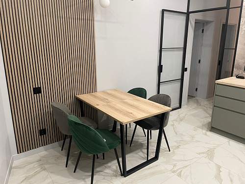 Деревянный стол Лота Лофт 140х80 черный матовый / бетон светлый фото покупателя 503