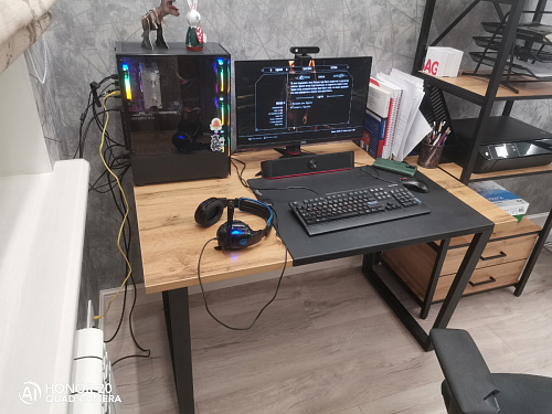 Деревянный стол Лота Лофт 140х80 черный матовый / бетон светлый фото покупателя 62