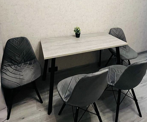 Стол Тринити Лофт 120 32 мм дуб галифакс табако / черный матовый фото покупателя 50