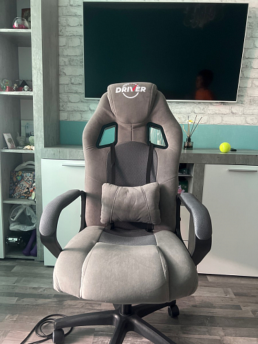 Компьютерное кресло Driver/Драйвер кожзам черный / ткань черный фото покупателя 25