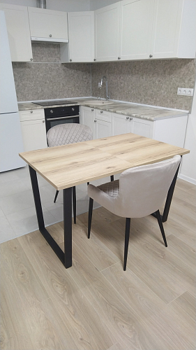 Деревянный стол Лота Лофт 140х80 черный матовый / бетон светлый фото покупателя 1007