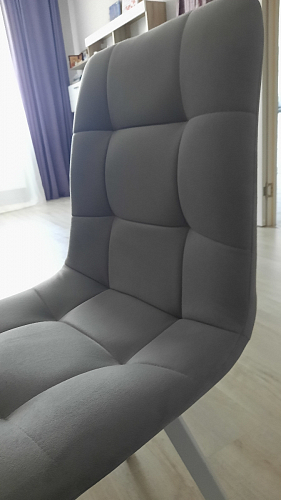 Стул на металлокаркасе Чилли синяя ткань / белый фото покупателя 810