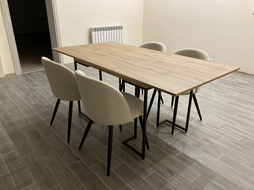 Стул на металлокаркасе Gabi 1 light blue / black / gold фото покупателя 894