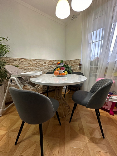 Стул на металлокаркасе Gabi 1 light blue / black / gold фото покупателя 345