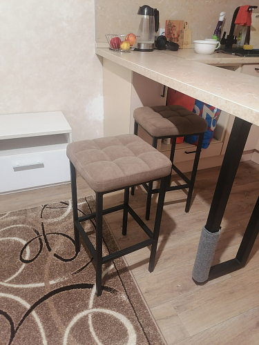 Барный стул Лофт микровелюр катания блэк / черный матовый фото покупателя 100